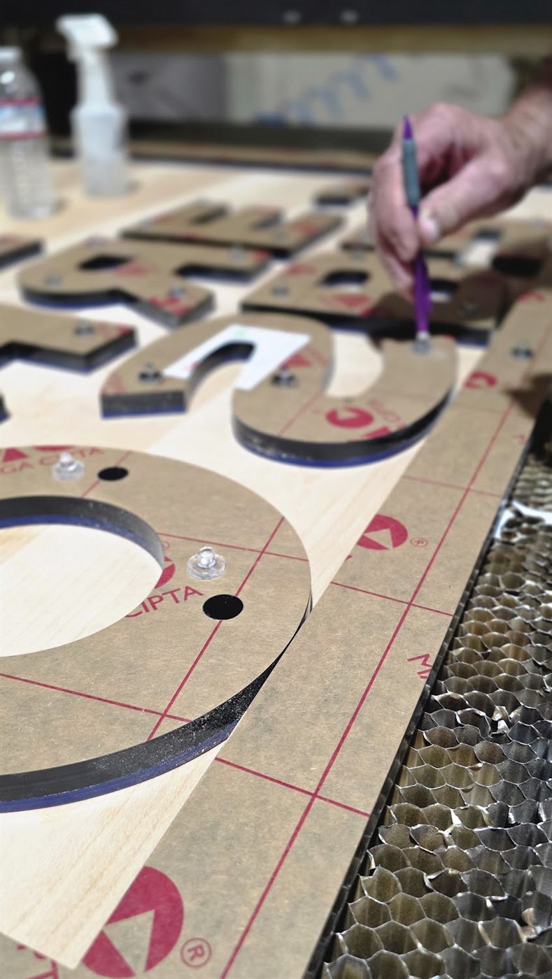 Custom laser-cut dimensional letters by Laser Precision