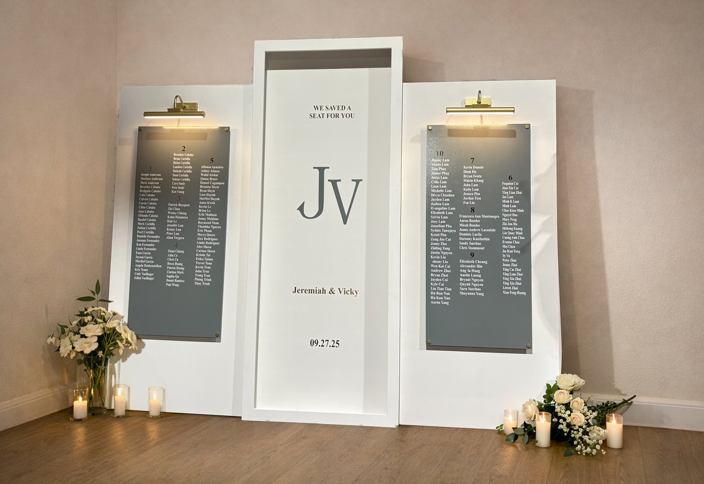 Custom Wedding Seating Chart Display