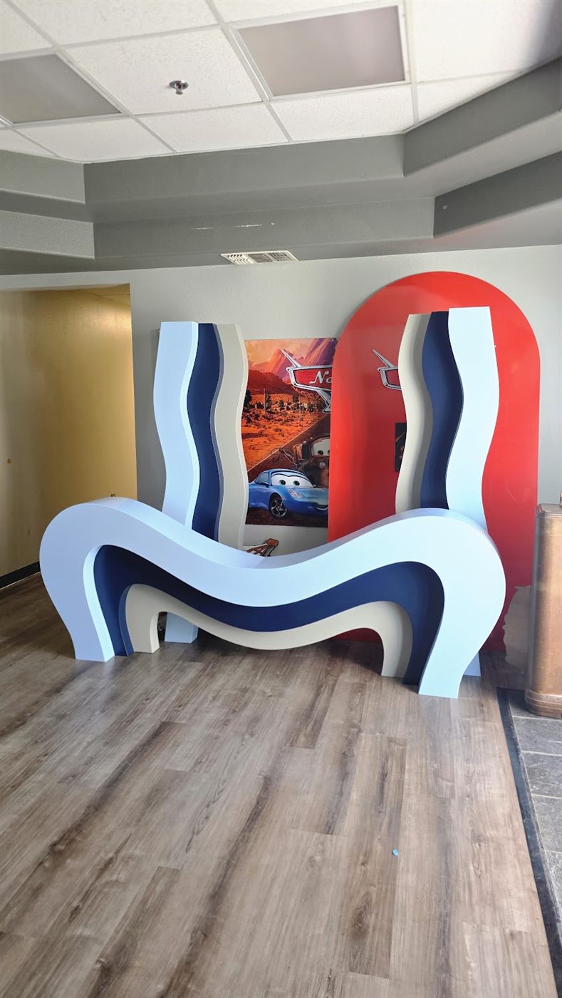 Custom sculpted display fabricated by Laser Precision
